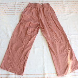 dust pink linen blend pants (petite)